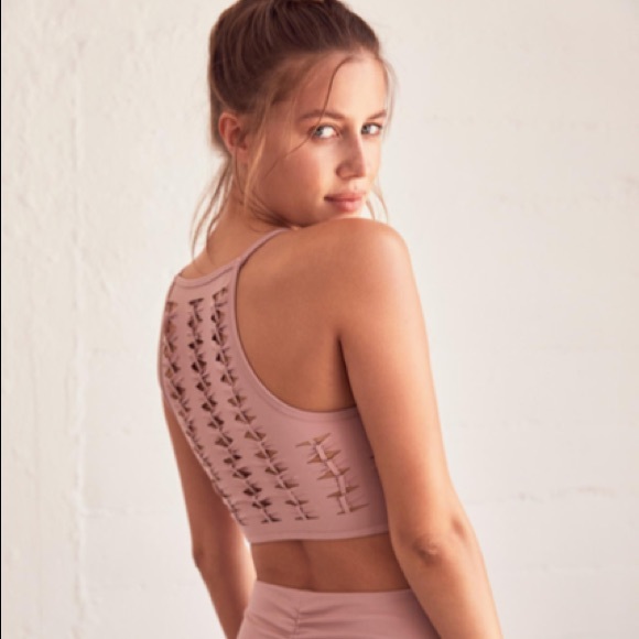 Free People FP pink pearl revelation crop NWT Med - Picture 3 of 16